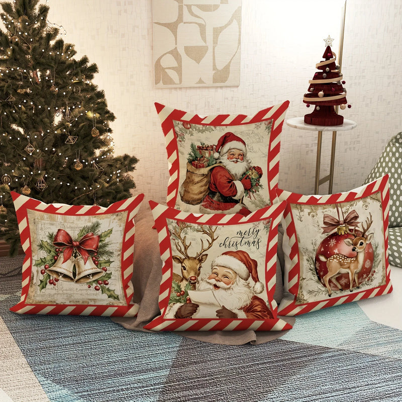 Fronhas Natalinas Decorativas Papai Noel e Cervo