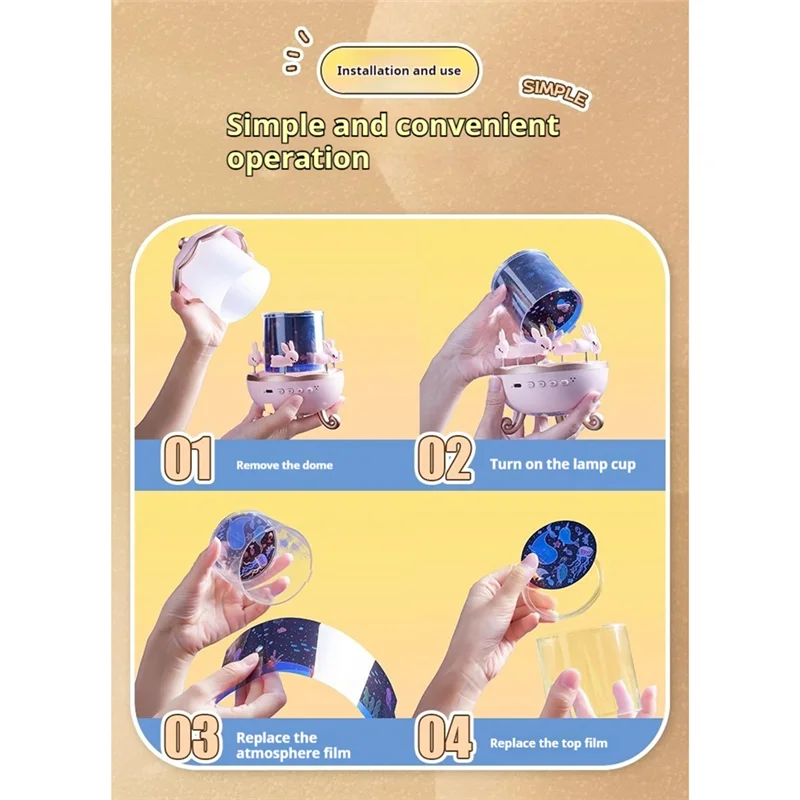 Luz Noturna Estelar Kawaii | Projetor Infantil com Unicórnios e Música Relaxante