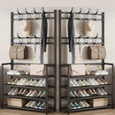 Clothes Hanger Multi-Layer Shoe Rack Doorway DIY Hat And Shoes Shelf Simple Floor-Standing Living Room Organizer Storage Racks
