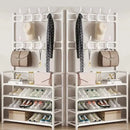 Clothes Hanger Multi-Layer Shoe Rack Doorway DIY Hat And Shoes Shelf Simple Floor-Standing Living Room Organizer Storage Racks