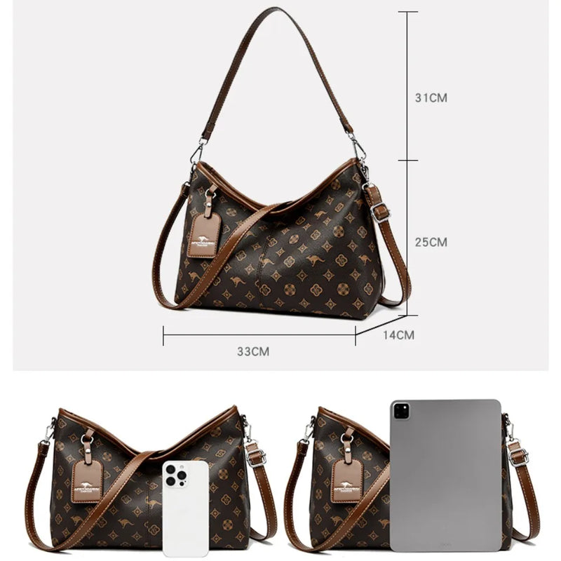 Bolsa Amymang  Feminina Retrô com Alça Superior Couro Sintético