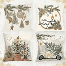 Kit 4 Capas de Almofada Rústicas Natalinas – Frete Grátis