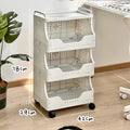 Household Bookshelf Multi-layer Wheeled Floor-standing Storage Rack Book Storage Shelf Simple Movable Student Bookcase Trolley