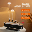 Ultrasound Air Humidifier Cannon Titanic Ship Retro Train Jellyfish Spray Essential Oil Aromatherpy Diffuser 7Colour Night Light
