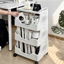 Household Bookshelf Multi-layer Wheeled Floor-standing Storage Rack Book Storage Shelf Simple Movable Student Bookcase Trolley