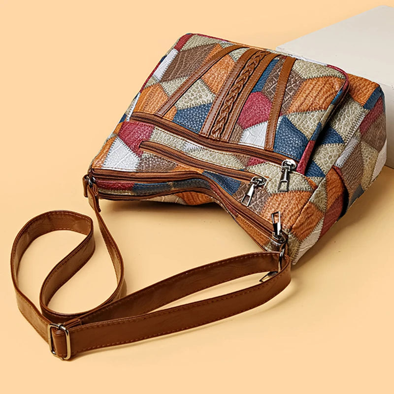 Bolsa Colorida Estampada em Couro Ecológico FRETE GRÀTIS