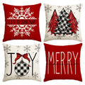 Capa de almofada de Natal Vermelhas – Kit 4 Capas Decorativas