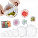 Tampas de Silicone Ajustáveis Reutilizáveis – Kit com 12 Unidades para Conservação de Alimentos