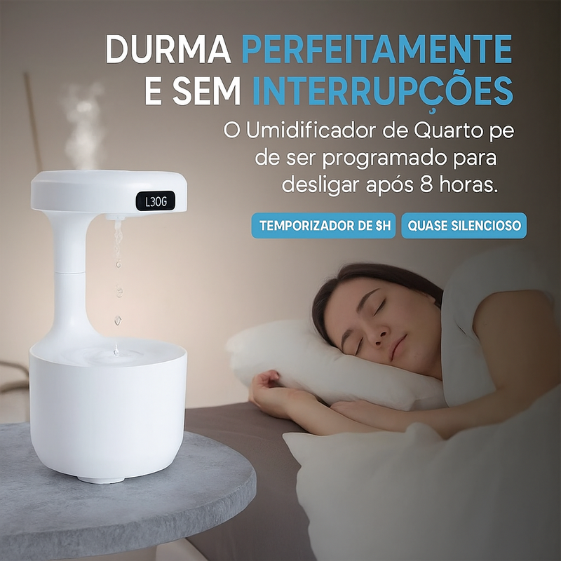 Umudificador e Difusor Anti Gravidade com Relógio