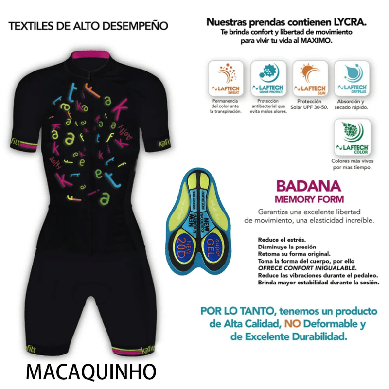 Macaquinho Feminino Profissional de Ciclismo Kafitt Frete Grátis - Tododia Lar