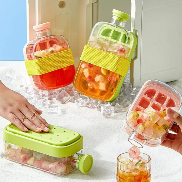 Garrafa Acrílico 500ml Cubos de Gelo Portátil Verão Sequeeze Atividades Físicas Passeios
