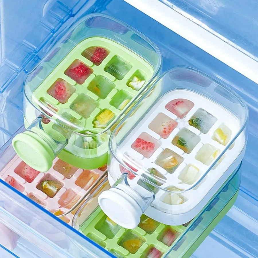 Garrafa Acrílico 500ml Cubos de Gelo Portátil Verão Sequeeze Atividades Físicas Passeios