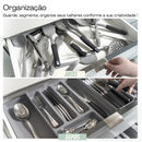 Organizador de Gaveta com Extensor Porta Talheres Separador de Talher Gaveteiro Cozinha Ou Logic 36cm x 28cm