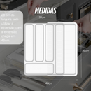 Organizador de Gaveta com Extensor Porta Talheres Separador de Talher Gaveteiro Cozinha Ou Logic 36cm x 28cm