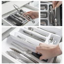 Organizador de Gaveta com Extensor Porta Talheres Separador de Talher Gaveteiro Cozinha Ou Logic 36cm x 28cm