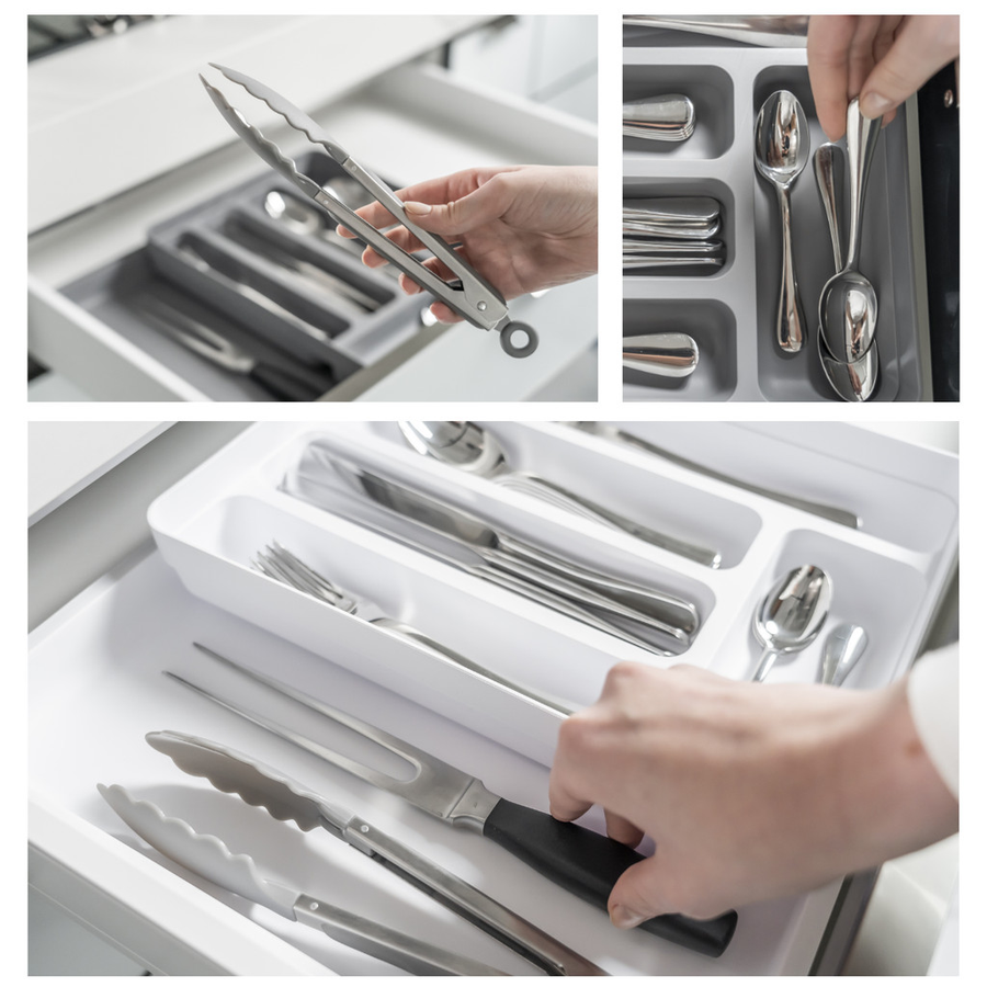 Organizador de Gaveta com Extensor Porta Talheres Separador de Talher Gaveteiro Cozinha Ou Logic 36cm x 28cm