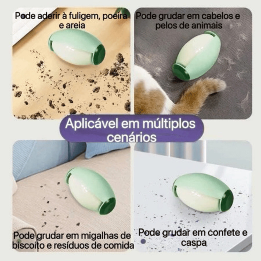 Rolo Tira Pelo Fiapos de Roupas Lavável Reutilizável Multiuso Adesivo