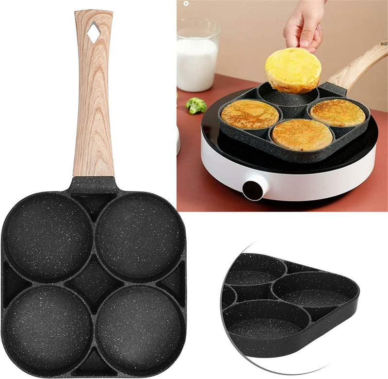 Frigideira Antiaderente de Pedra Maifan - 4 Compartimentos - Tododia Lar