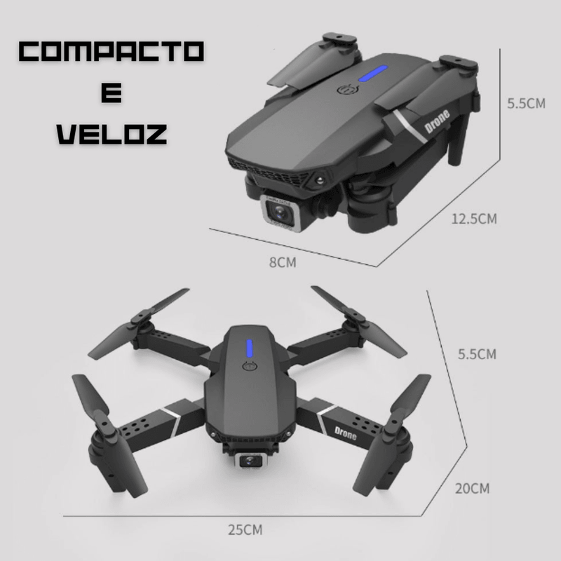 Drone Profissional Wifi com Controle Remoto Adaptável/Zangão - Tododia Lar